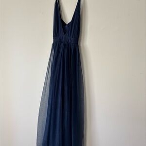 Elegant Navy Blue Evening Gown